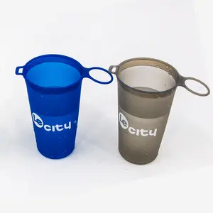 Wholesale Custom logo Collapsible Travel 200 ml water cup foldable running event hand made cup Outdoor Sports TPU soft 8 oz cup