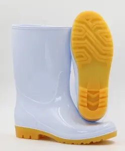 Sepatu bot hujan PVC pertanian uniseks, sepatu bot anti selip tahan air untuk pria dan wanita