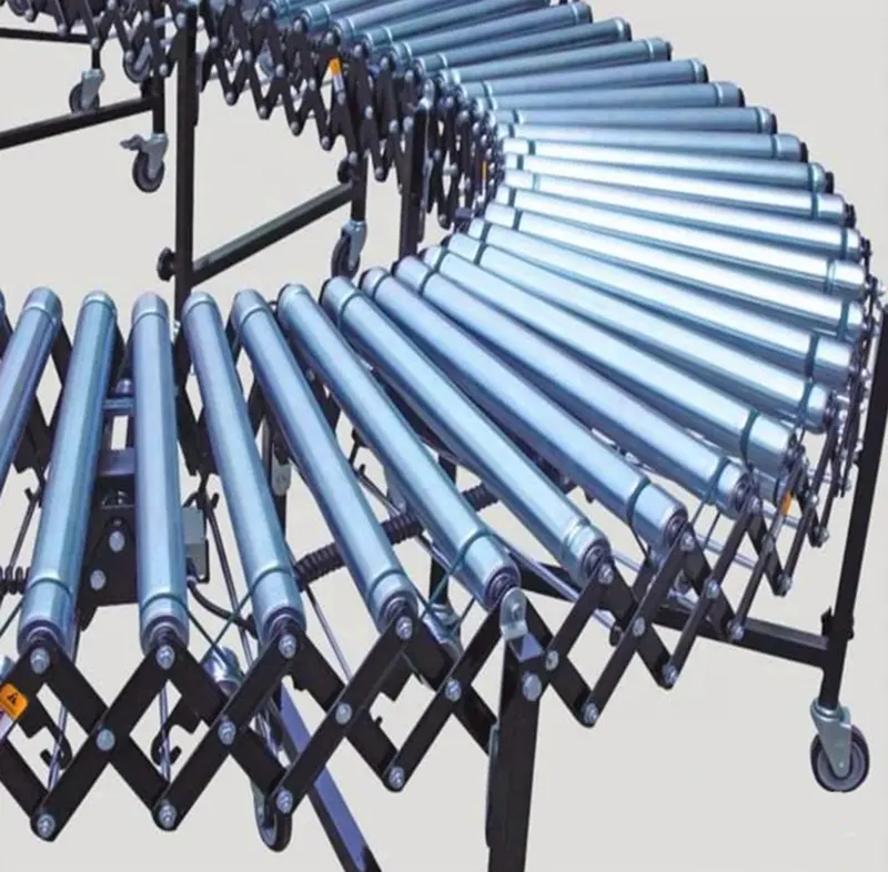 Keine Power Schwerkraft Kunststoff Rollschuh Räder flexible Manuelle Teleskop Förder Für Lager