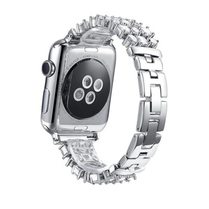 Correa de diamantes para Apple Watch, correa de metal de acero inoxidable de lujo para <span class=keywords><strong>Iwatch</strong></span> <span class=keywords><strong>ultra</strong></span> 10 9 8 7 6 5 4 3 SE, correa de reloj para mujer - Product Image 2