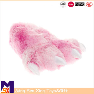Personnalisé Ours Patte Pantoufles Animaux w/Blanc Orteils - Product Image 1
