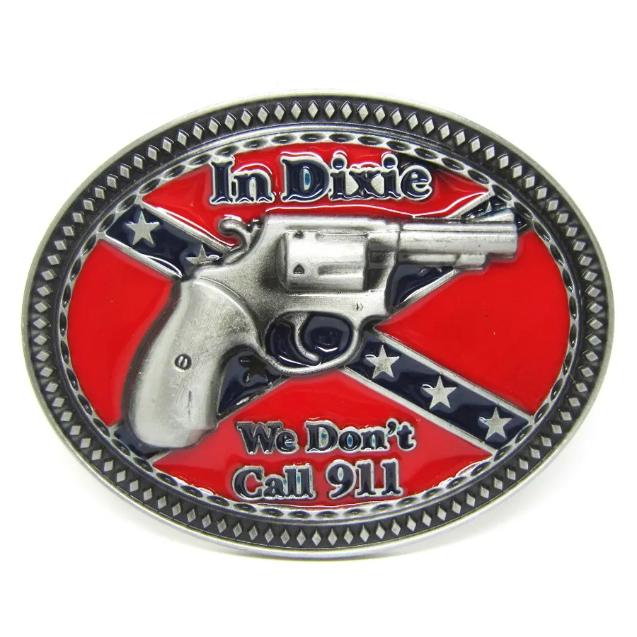 40mm inner width gun logo oval shape bead clip dixie western belt buckle for men,customize belt buckle