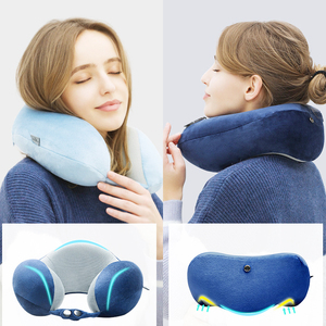 Cuscino pieghevole da viaggio con Memory Foam da massaggio e carboncino di bambù rimovibile mezzo gonfiabile e mezza <span class=keywords><strong>spugna</strong></span> cuscino a forma di U - Product Image 3