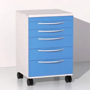 mobile dental cabinet with 4 wheels