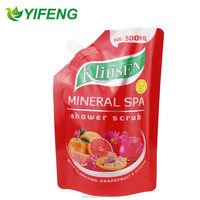 Emballage de liquide de lavage en sachet avec bec verseur en plastique, savon liquide, détergent à lessive