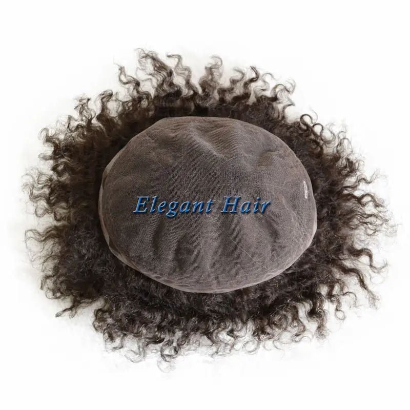 Elegantes Haar Full Lace Base Color 3 Lockige 8mm Wave Units Man Weave