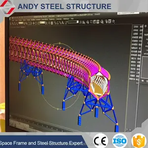 Estructura de acero de alta calidad, marco espacial, puente peatonal