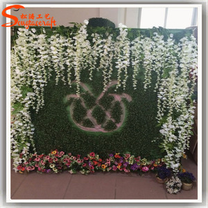 Stylisé <span class=keywords><strong>en</strong></span> plastique artificielle <span class=keywords><strong>herbe</strong></span> mur artistique romantique artificielle fleur de mur de décoration - Product Image 3