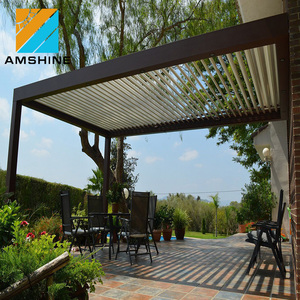 Pergola <span class=keywords><strong>de</strong></span> toit électrique avec commande à distance et stores rétractables pour l'ombrage du soleil - Product Image 3