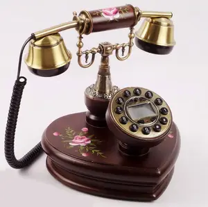 Téléphone antique en bois vintage pour la maison et l'hôtel Téléphone à l'ancienne