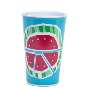 3 Zoll runde Form Wassermelone & Ananas drucken Plastik becher Melamin Kaffeetasse