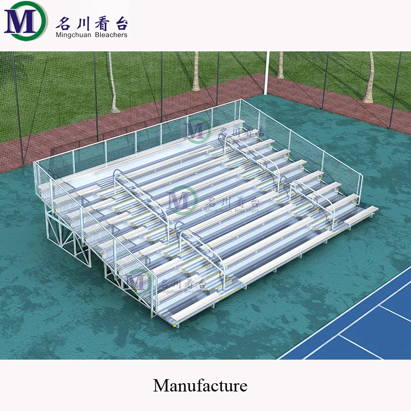 MCDB-10Fデラックスアルミブリーチャーベンチシート金属製グランドスタンド屋外用トリビューンイベントスタジアムスタンド椅子付き