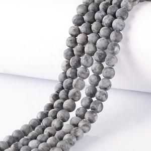 Perles en pierre mate naturelle, perles d'onyx noires mates, amples, agates noires et rondes, pour la fabrication de bijoux, vente en gros - Product Image 2