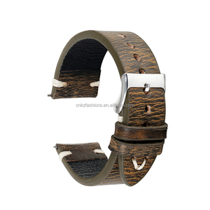 Cinturino <span class=keywords><strong>per</strong></span> Orologio <span class=keywords><strong>in</strong></span> Vera Pelle Marrone Vintage di Lusso Fatto a Mano 18mm/20mm/22mm/24mm - Product Image 6
