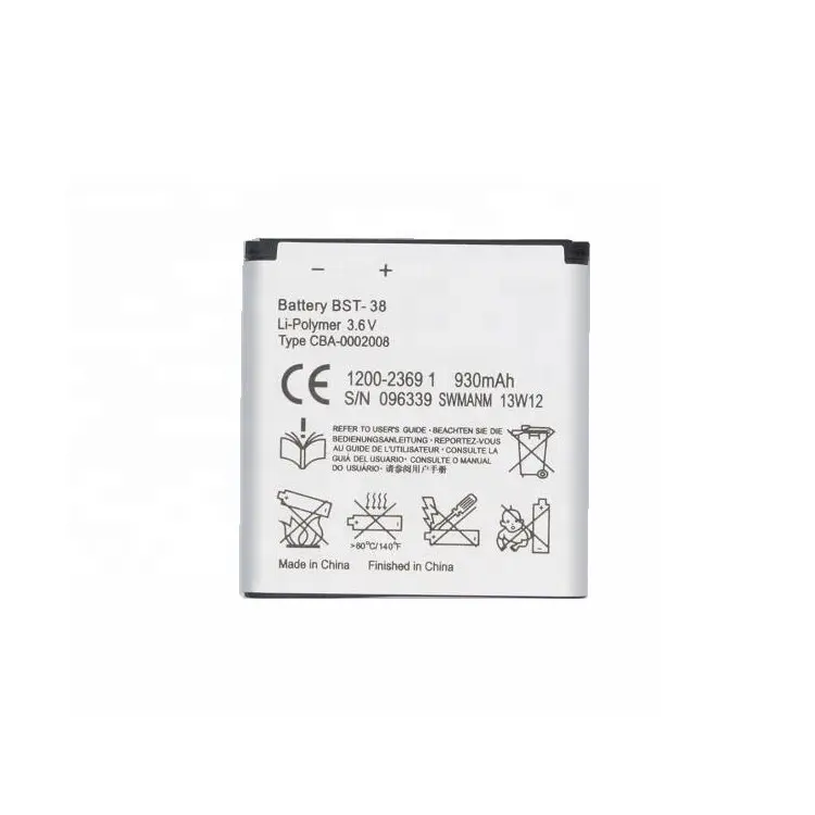 BST38 precio de salida de polímero li-polímero de la batería del teléfono celular para Sony Ericsson S500I W580I T650 K850I C902 K770