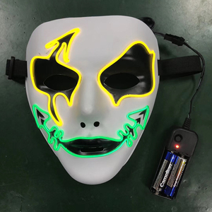 Masque de danse fantôme en PVC, 1 pièce, Cool, masques de cavalier de <span class=keywords><strong>Kamen</strong></span>, masques Hip-Hop, lumières blanches pour la maison Bar, outils pour soirées en boîte de nuit, fournitures - Product Image 5