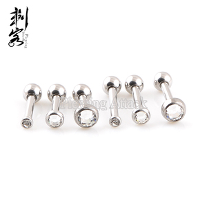 Pendiente de Oreja Tragus de Acero Inoxidable 16G con Triple Hélice y Gema, Joyería para <span class=keywords><strong>Piercing</strong></span> Corporal - Product Image 2