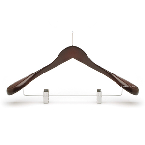 Manteau long unisexe à épaule large en <span class=keywords><strong>bois</strong></span>, combinaison chromé Anti-vol, cintres pour vêtements d'hôtel - Product Image 1