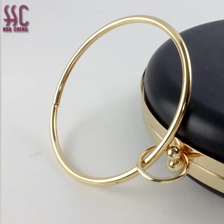 Anillo redondo de metal dorado de 10cm de diámetro para bolso, Asa de metal para bolso