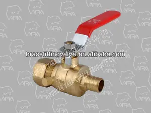 831-36 mini brass ball valve (COMPRESSION CONNECTION O.D. X PEX BALL VALVE WITH DRAIN FULL PORT)(C37700)