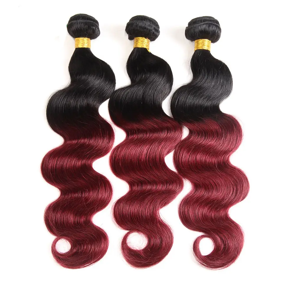 Brazilian two tone color 99j# hair weave red braiding hair,Red Hair Bundles With Closure