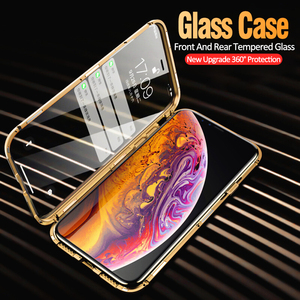<span class=keywords><strong>Coque</strong></span> de téléphone magnétique Double face en verre trempé 9H pour <span class=keywords><strong>iPhone</strong></span> 7 8P X <span class=keywords><strong>Xr</strong></span> Xs Max 12 13 14 Pro Max - Product Image 2