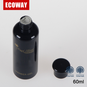 Negro tapas de plástico botella de champú Hotel 60 ml ronda baño barato botellas - Product Image 4