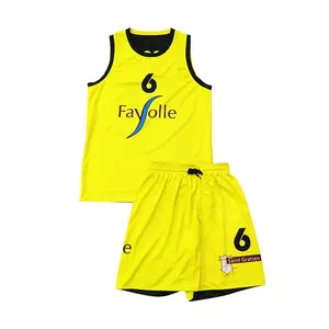 Bán Buôn Tùy Chỉnh Reversible Bóng Rổ Đồng Phục Vàng Đen Màu Bóng Rổ Jerseys