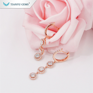Tianyu gemas de joyería de china fabricante de plata <span class=keywords><strong>925</strong></span> chapado en oro rosa anillo pendientes - Product Image 3