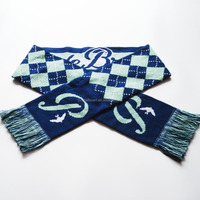 Promotion billig maßge schneiderte hübsche Acryl gestrickt Jacquard Fußball Fan Schal