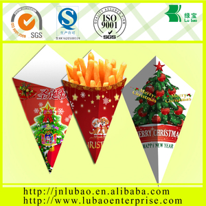 Thời trang gói- hình dạng con chip khoai tây đông lạnh khoai tây chiên giấy hình nón với nước sốt chứa - Product Image 3