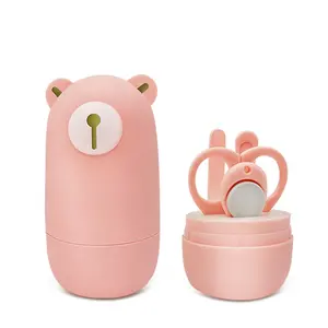 Kit de Cuidado para Bebés 4 en 1 Ecológico con Material ABS y <span class=keywords><strong>Set</strong></span> de Manicura/Pedicura de Acero Inoxidable (Rosa/Azul) - Product Image 1