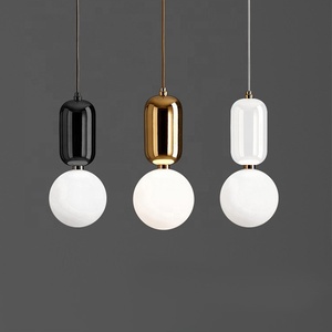 Lampe suspendue de chevet de chambre à coucher de designer en gros, moderne, blanche, ronde, en verre, <span class=keywords><strong>globe</strong></span>, boule, <span class=keywords><strong>luminaire</strong></span> suspendu - Product Image 2