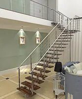 Escadas de ferro em forma u, simples e modernas, com postagem de apoio