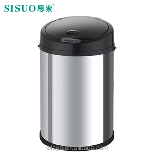 Cubo <span class=keywords><strong>de</strong></span> <span class=keywords><strong>basura</strong></span> con sensor <span class=keywords><strong>de</strong></span> acero inoxidable, supermoderno, 9 galones - Product Image 4