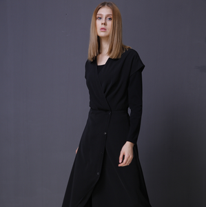 Diseño Simple de <span class=keywords><strong>la</strong></span> longitud del tobillo desmontable de dos piezas División largo vestido de las mujeres - Product Image 2