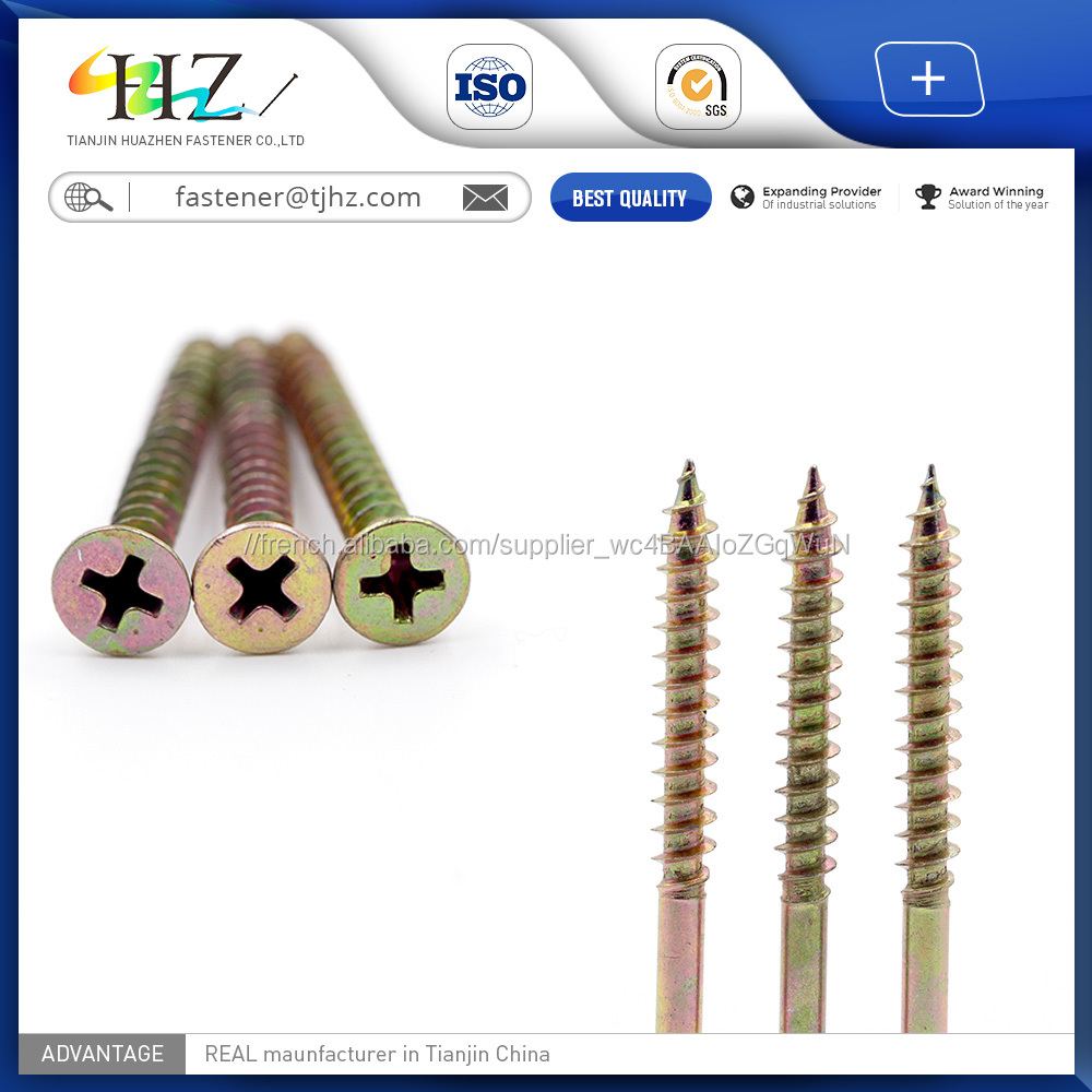 Chine Machine Attaches Grub Fraisée Tête de Zinc Plaqué Vis Agglo