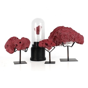Résine artificielle de corail rouge, 10 pièces, Base métallique, décor de maison - Product Image 1