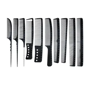 professional salon tools Y1 SERIES super quality hair cutting carbon fiber comb hair rat tail comb for barber