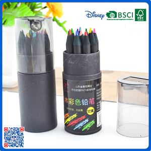 2016 en gros 3.5 pouces 12 couleurs noir boisé avec <span class=keywords><strong>taille</strong></span>-<span class=keywords><strong>crayon</strong></span> set - Product Image 1