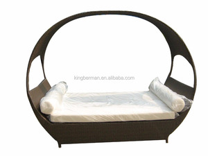 سرير نهاري من الراتان قابل للطي عالي الجودة مع مظلة للشاطئ وحمامات الشمس في الفنادق والفيلات - Product Image 5
