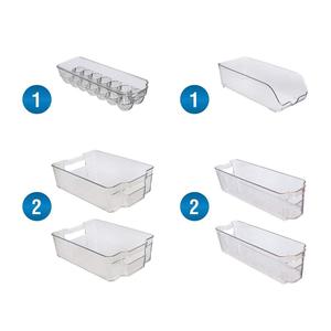 Set di 6 Organizzatori Trasparenti <span class=keywords><strong>per</strong></span> Cassetti, Dispensa e Frigorifero, Organizzatore <span class=keywords><strong>per</strong></span> <span class=keywords><strong>Frigo</strong></span>, Contenitori <span class=keywords><strong>per</strong></span> Conservazione in Frigorifero - Product Image 1