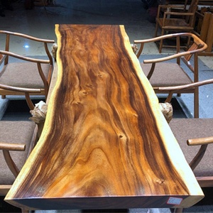 Muebles de Restaurante Modernos a Precio de Fábrica, Mesa de Comedor de <span class=keywords><strong>Madera</strong></span> de Nogal con Borde Sólido - Product Image 4