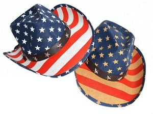 Venta al por mayor barato EE. UU. Bandera Hombre Señoras Moda Occidental Plegable <span class=keywords><strong>Sombrero</strong></span> <span class=keywords><strong>de</strong></span> <span class=keywords><strong>vaquero</strong></span> - Product Image 2