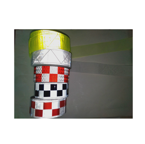 En471 huỳnh quang màu sắc PVC lăng trụ rõ ràng sáng lăng trụ Retro PVC phản quang lưới dải băng may trên quần áo Áo ghi lê mũ - Product Image 3