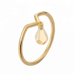 Lotus senang pemasok emas minimalis lampu lucu bentuk bohlam buatan tangan 18K berlapis emas 925 perak murni cincin untuk wanita perhiasan bagus untuk wanita