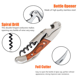 <span class=keywords><strong>Vin</strong></span> de luxe Clé À Double Charnière Décapsuleur de Bouteille de <span class=keywords><strong>Vin</strong></span> pour Les Barmans Serveurs Sommeliers - Product Image 4