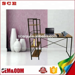 학교용 선반이있는 저렴한 호두 금속 나무 컴퓨터 책상 - Product Image 4