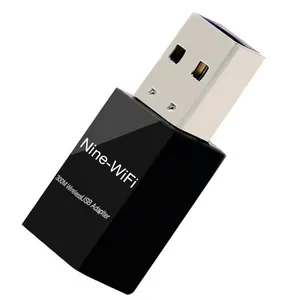 RTL8192 Dongle WiFi USB Mini 300Mbps, adaptor Wi-Fi USB nirkabel 300Mbps kecepatan tinggi