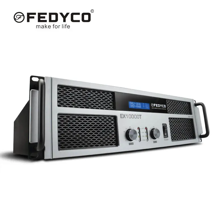 FEDYCO Subwoofer 10000W Kuat, Amplifier Profesional Kelas 2 & 4 Saluran H Kekuatan Tinggi